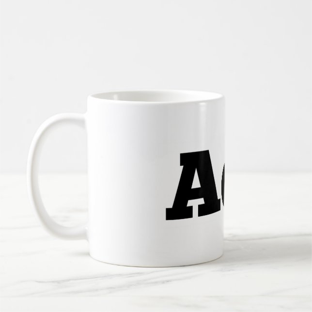 Absence of Wax / "AoW" logo coffee mug (Left)