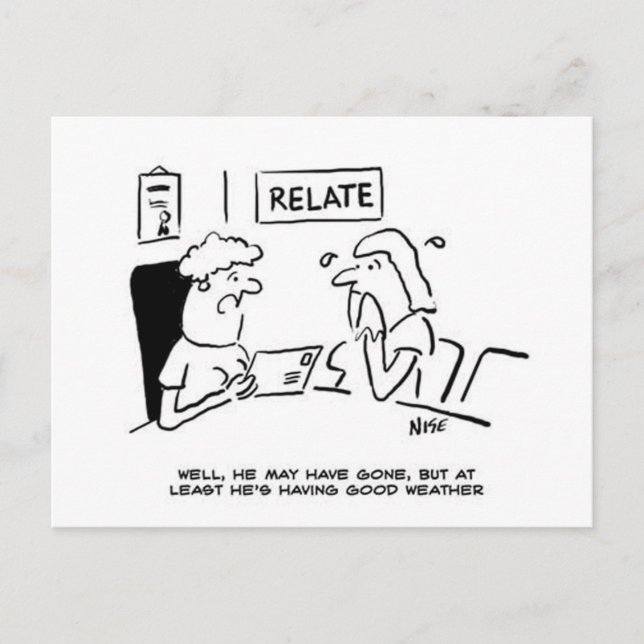 Absent Husband Sends a Postcard. Postcard (Front)