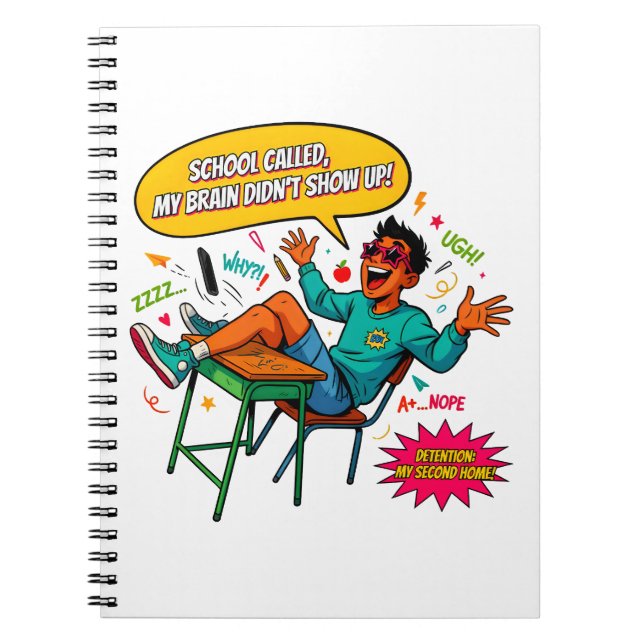 Absent Mind Study Desk Humour Notebook (Front)