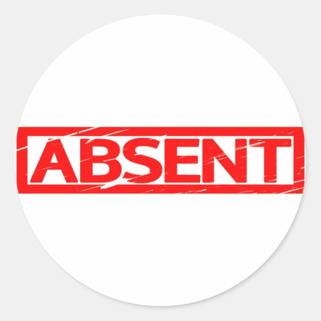 Absent Stamp Classic Round Sticker (Front)