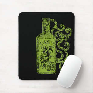 Absinthe Bottle Swirls Mouse Pad