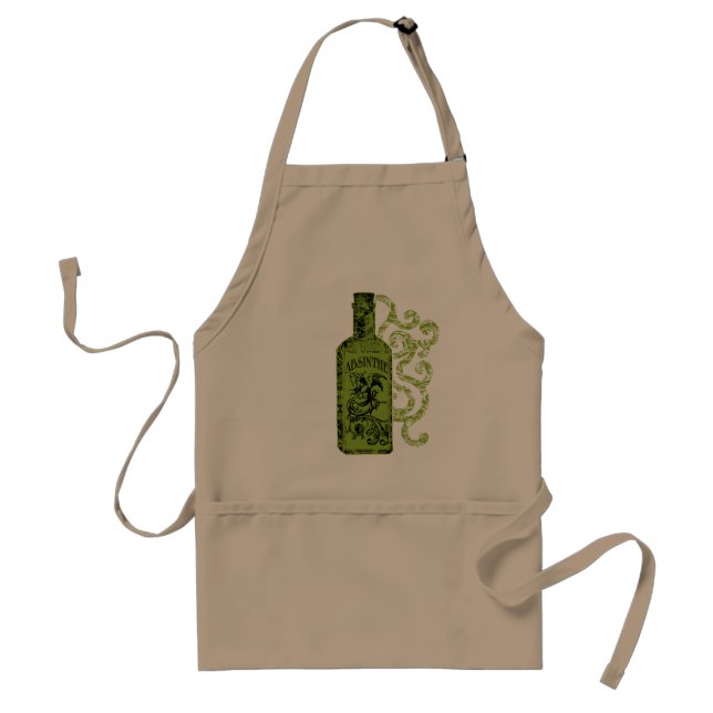 Absinthe Bottle Swirls Standard Apron (Front)