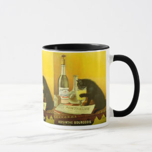 Absinthe Bourgeois and Cat Fine Vintage Poster Mug
