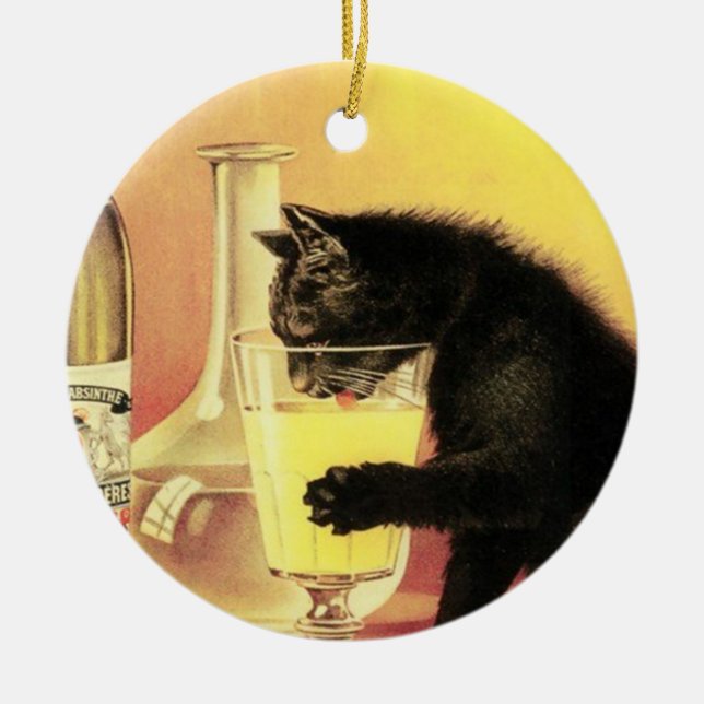 Absinthe Bourgeois Ceramic Ornament (Front)