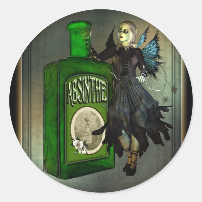 Absinthe Faerie Round Stickers (Front)