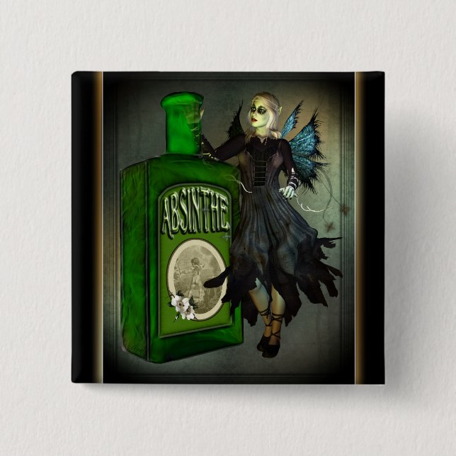 Absinthe Faerie Square Buttons (Front)