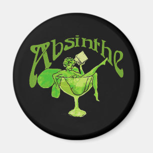 Absinthe Girl In Glass Magnet