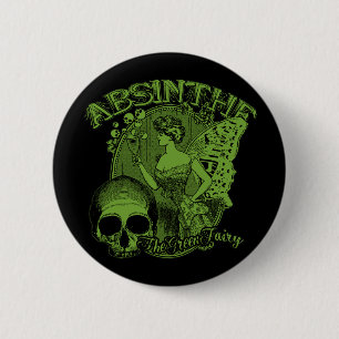 Absinthe Green Fairy Lady 6 Cm Round Badge