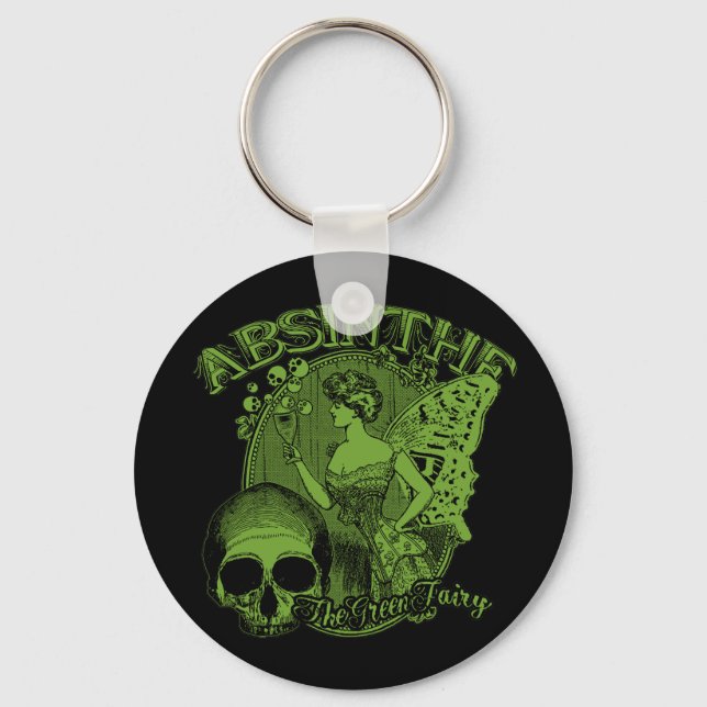Absinthe Green Fairy Lady Key Ring (Front)