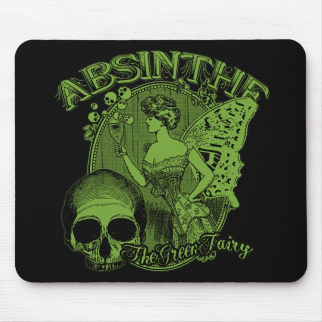 Absinthe Green Fairy Lady Mouse Pad (Front)