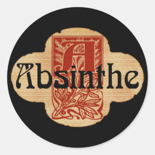 Absinthe Imaginary Bottle Lable Classic Round Sticker