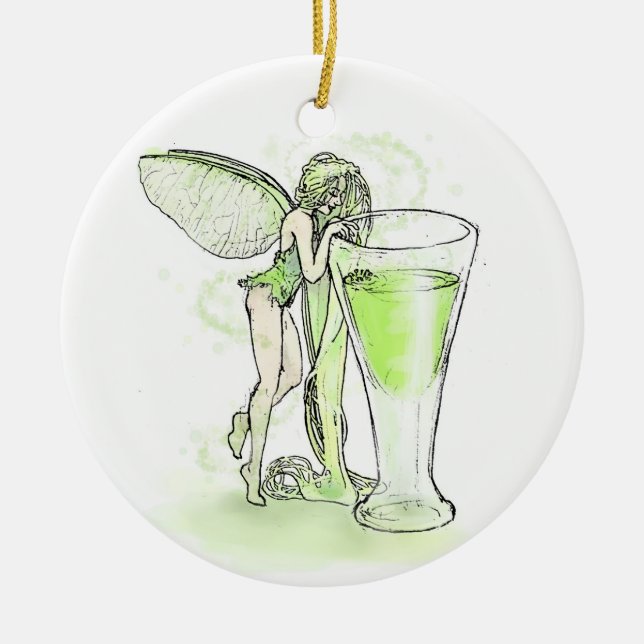 Absinthe La Fee Verte Fairy With Glass Ceramic Tree Decoration (Front)
