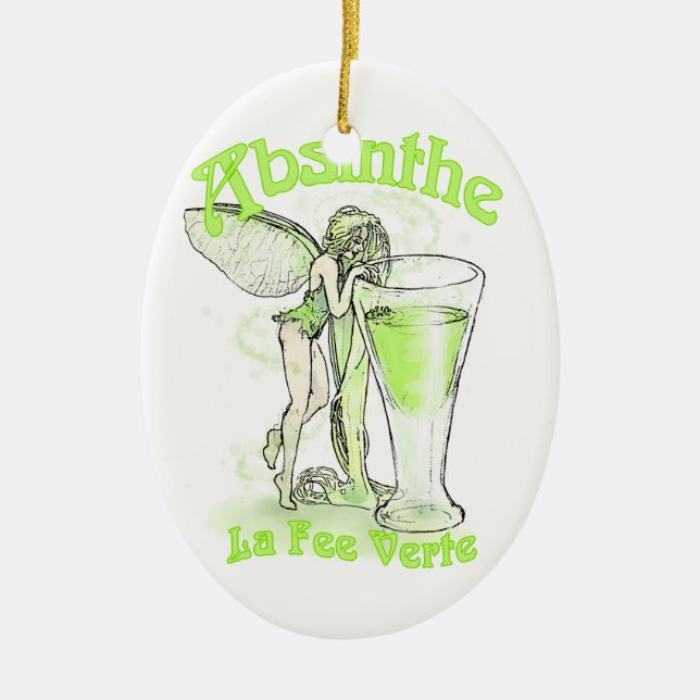 Absinthe La Fee Verte Fairy With Glass Ceramic Tree Decoration (Front)