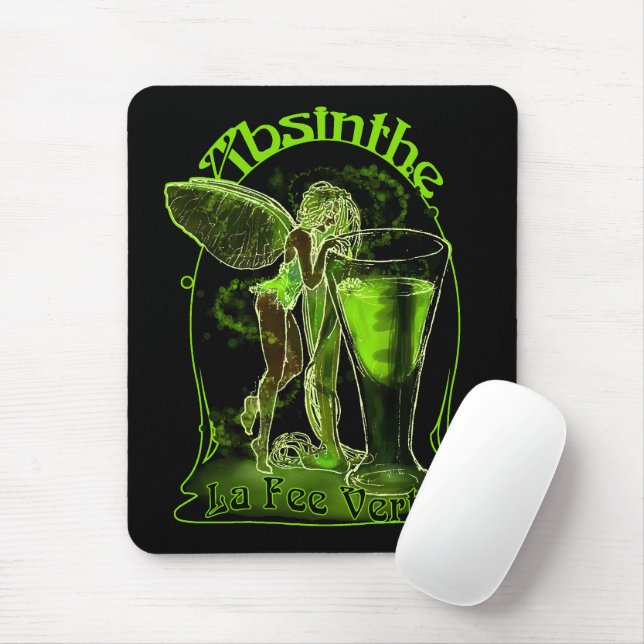 Absinthe La Fee Verte Fairy With Glass Mouse Pad (With Mouse)