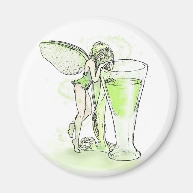 Absinthe La Fee Verte Fairy With Glass (no text) Magnet (Front)