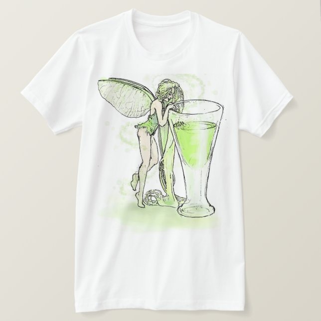 Absinthe La Fee Verte Fairy With Glass (no text) T-Shirt (Design Front)