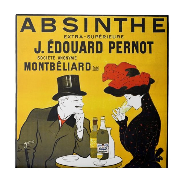 Absinthe Leonetto Cappiello Vintage Advertisement Ceramic Tile (Front)