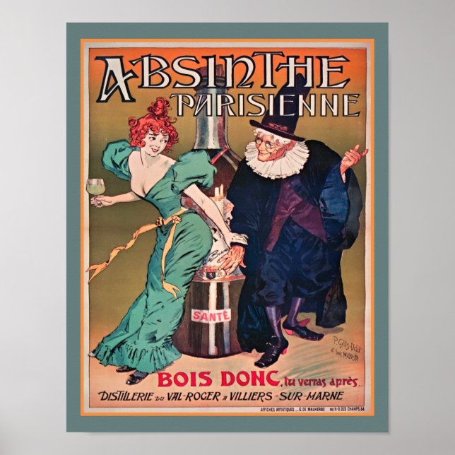 Absinthe Parisienne Art Nouveau Poster (Front)