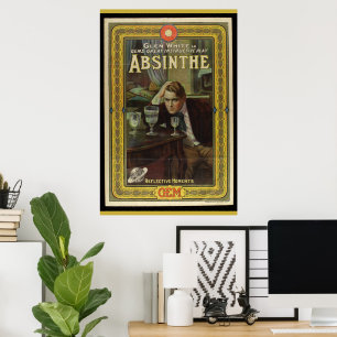 Absinthe playbill vintage play advertisement poster