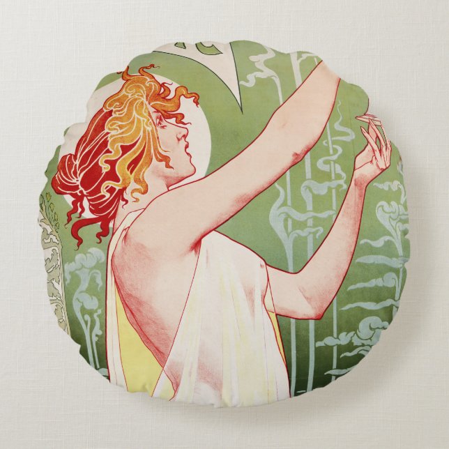 Absinthe Robette Round Cushion (Front)