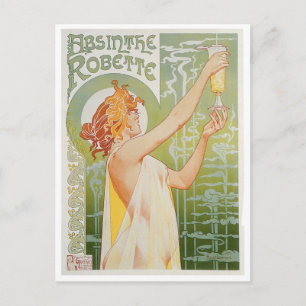 Absinthe Robette Vintage Drink Ad Art Postcard