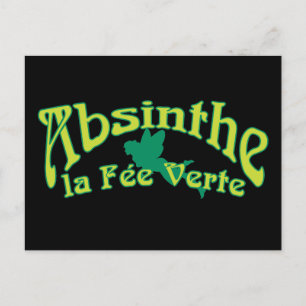 Absinthe Text La Fee Verte Postcard