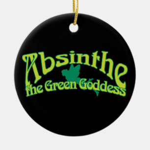 Absinthe Text The Green Goddess Ceramic Ornament