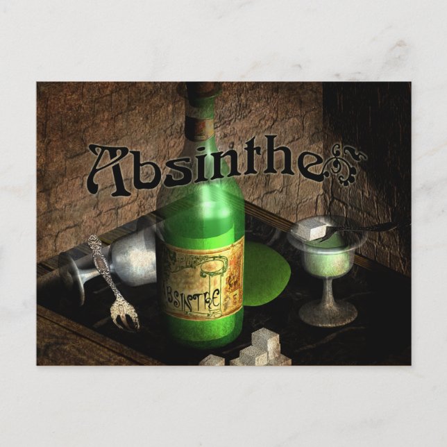 Absinthe Tray Still Life Postcard (Front)