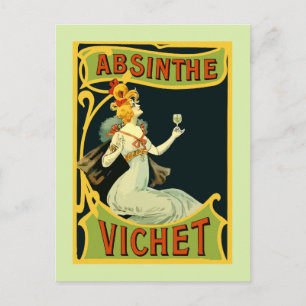 Absinthe Vichet, modern art nouveau Postcard
