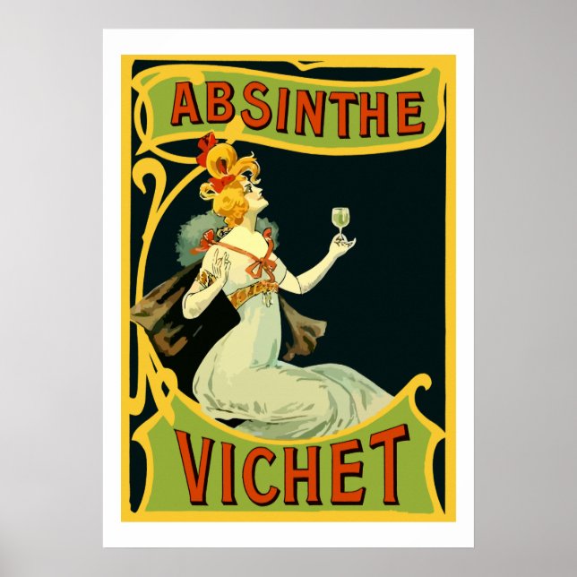 Absinthe Vichet, modern art nouveau Poster (Front)