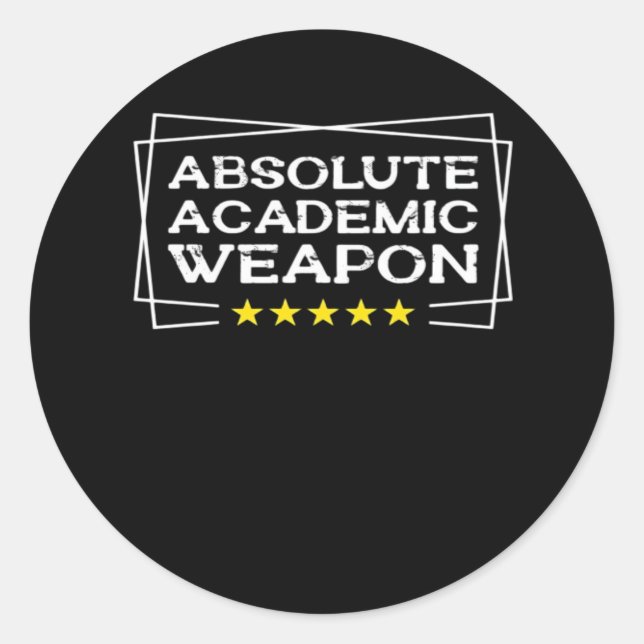 Absolute Academic Weapon Classic Chill Round Sticker (Front)