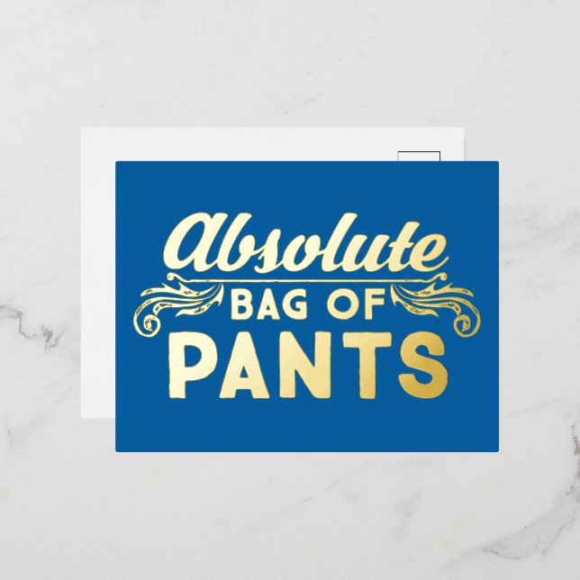 Absolute Bag Of Pants Foil Invitation Postcard (Front/Back)