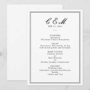 Absolute Classic Script Black and White Wedding Program