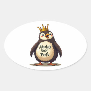 Absolute Unit Pesto - The King Penguin Oval Sticker