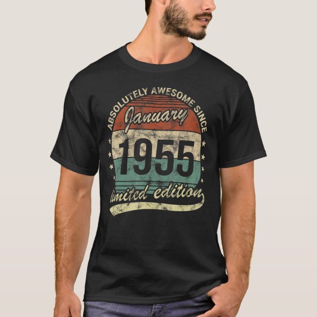 Absolutely Awesome Since January 1955 Man Woman Bi T-Shirt (Front)
