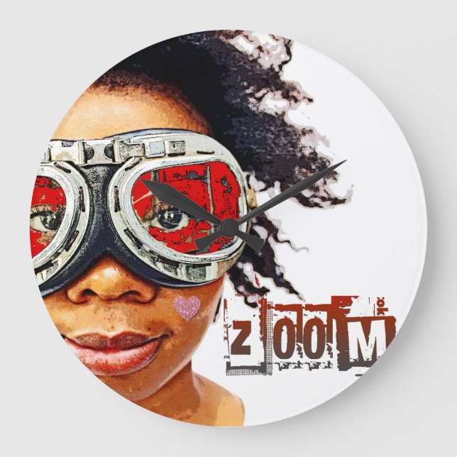 Absolutely Cool Zoom Wall Clock! Large Clock (Front)