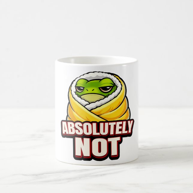 Absolutely Not Frog – Funny Lazy Frog Meme Coffee Mug (Center)
