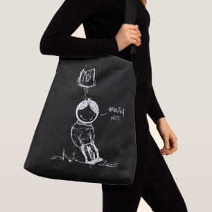 Absolutely Not/Leaning on a Street Sign White Crossbody Bag
