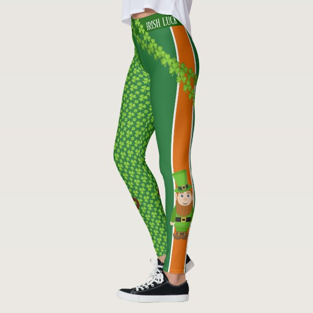 Absolutely Ultimate Good Luck Saint Patrick"s Day Leggings (Left)