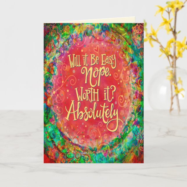 ‘Absolutely Worth It!’ Inspirivity Card (Yellow Flower)