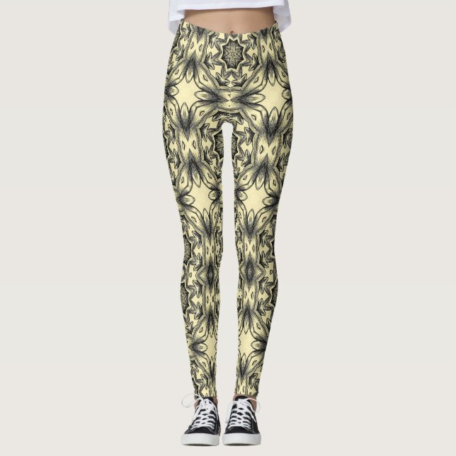 absract art pattern seamless leggings (Front)