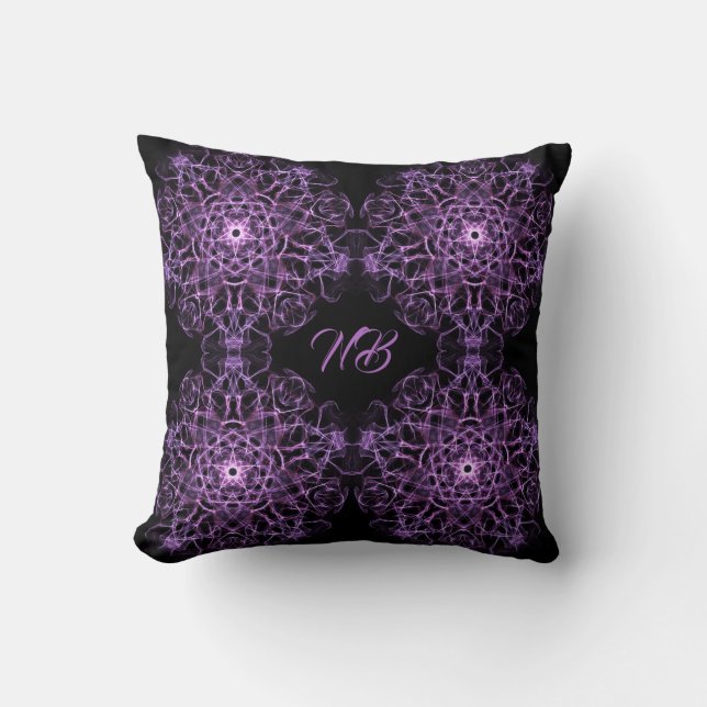 absract dynamic fractal mandala texture throw pill cushion (Front)