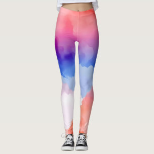 Absract Pattern Orange Blue Leggings