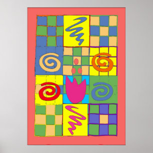Abstact Design in Squares Poster