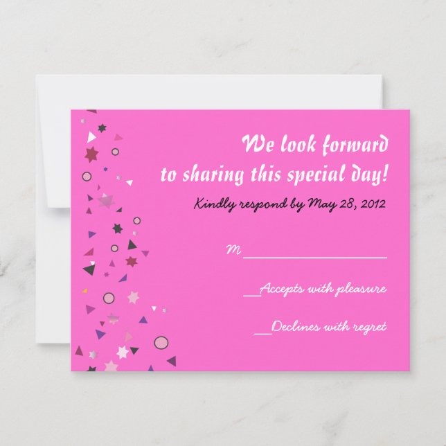 Abstact Tree of Life Bat Mitzvah Reply Card (Front)