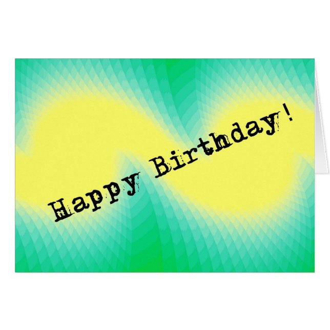 Abstact Yellow and Green Birthday (Front Horizontal)