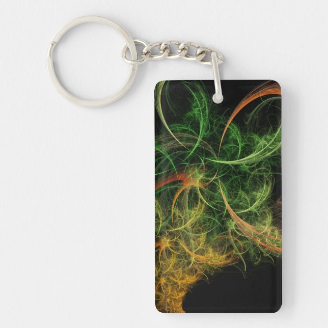 Abstarct Art Space Flowers Key Ring (Front)