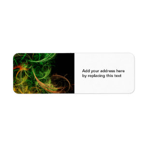 Abstarct Art Space Flowers Return Address Label
