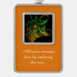 Abstarct Art Space Flowers Silver Plated Framed Ornament