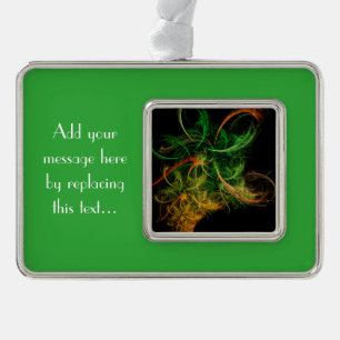 Abstarct Art Space Flowers Silver Plated Framed Ornament